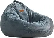 UYSOFRCV Indoor Lazy Lounger Cover with No Filling, Soft Imitation Rabbit Fur Design Seat Recliner High Back Bean Bag Chair Cover for Adults and Kids,Blue,120 * 120CM