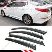SMOKE TINTED CLIP ON WINDOW VISOR W/ CHROME TRIM FOR 2011-2015 KIA OPTIMA K5