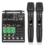 XTUGA BT4 Karaoke Mixer with Wireless Microphone, 4 Channel Audio Mixer With ...