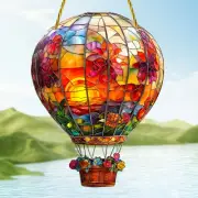 Red Light Hot Air Balloon Solar Catcher Disc Pendant Wall Decoration Pendant