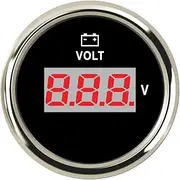 52 Mm Car Voltmeter 12 V 24V Fit Car Boat Truck Motorcycle Marine Voltage Volt Indicator with Backlight Digital Volt Gauge Meter Voltmeter(BS)