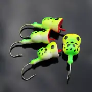 6 pcs Hard Foam Head Hooks Frog UV Popper Topwater Floating Bass Fishing Lures
