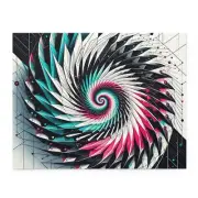 Puzzle (120, 252, 500-Piece) Abstract Futuristic Geometric Art Spirals Trippy