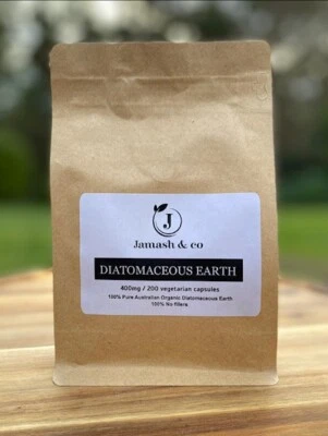 Organic Diatomaceous Earth Food Grade DETOX - 200 Capsules
