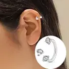 5pc Zircon Steel Septum Horseshoe Ring Internal Thread Bar Lip Nose Ear Piercing