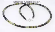 1SN-202 CUSTOM HANDMADE Natural Shell, Wood & Iron Ore New Choker Men Necklace