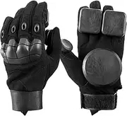 Rhnthmhill Longboard Slide Gloves, Skateboard Gloves for Downhill Longboarding Skateboarding Roller Skating Sliding, Come with 2 Slider Puck Set