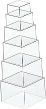 B Baosity Buffet Risers Clear Boxes for Display, Hollow bottoms Table Stand Food Display Riser Food Display Stand for Dessert Catering , 6pcs