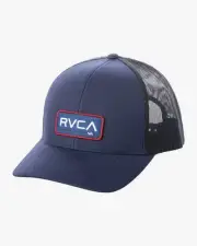 RVCA Ticket Mens Trucker Hat (NEW) Snapback Cap VA ruca NAVY BLUE Free Shipping