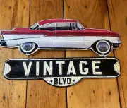 Vintage Blvd Antique Automobile Signage-Great For Collection, Garage Or Display