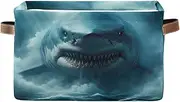 RPLIFE Giant Shark Monster Sea Fabric Storage Boxes, Rectangle Collapsible Box with Handle