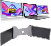 Triple Portable Monitor for Laptop, 15 Inch Dual Extender Screen FHD 1080P IPS D