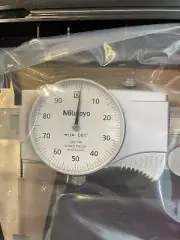Mitutoyo 505-748 Dial Caliper with Carbide OD/ID Jaws, 0-12" Range, .001"