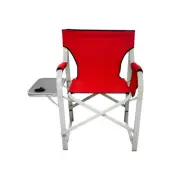 Red Foldable Director Chair Camping Chair Cup Holder Side Table Camp Seat