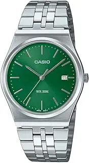 [Casio] MTPB145D-3A Analog Silver Band Unisex Watch, Green Dial, 40 × 35 × 7.4 mm