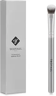 TEOYALL Under-Eye Concealer Brush, Small Flat Angled Synthetic Bristles Flawless Coverage Multitask Brush with Liquid Cream Powder