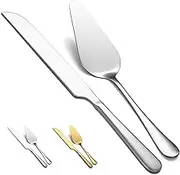 Kyraton Wedding Cake Knife and Server Set, Stainless Steel Cutting Set Include Cake Cutter and Server for Christmas, Birthday, Dishwasher Safe