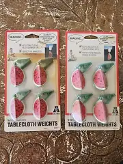 NOS Vintage 1996 Watermelon Tablecloth Weighted Clips BBQ ACME Y2K Summer Picnic