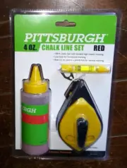 Pittsburgh 4oz. Red Chalk Line Set: 100ft Chalk Reel, Chalk & Level ~ #93854