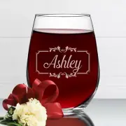 Personalized 15 oz Stemless Wine Glass
