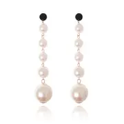 Culturesse Daphne Oversized Pearl String Earrings