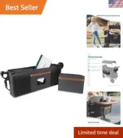 Parent Console Stroller Organizer with Insulated Cup Holders, Hook and Loop C...