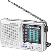 Portable Mini Radio LCD Display Pocket Pointer Radio Digital Radio Dual Band Telescopic Antenna for Indoor Outdoor Emergency Use