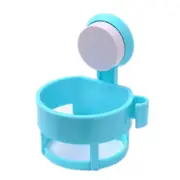 2 Pcs Sucker Wall Mount Bracket Plastic Hair Dryer Bathroom Storage Rack(Blue)