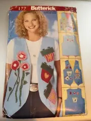 Butterick Pattern 177 Misses Appliqued Vests ~ Spring Themes ~ Sz S M L