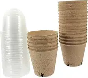KITANDOVE 25Pcs Paper Planting Pots with Lids Seedling Nursery Containers for Vegetables and Succulents Lightweight and Reusable Garden Pots Side for Easy Drainage