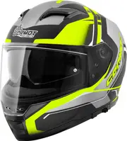 Germot GM 350 Dekor, full face helmet , color: Matt Black/Grey/Neon-Yellow , size: M
