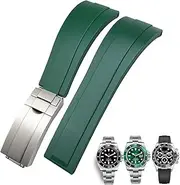 [TIOYW] 20mm 21mm Rubber Watchband For Rolex Daytona Submariner GMT Yacht-Master OYSTERFLEX Silicone Strap Deployment Buckle Bracelets