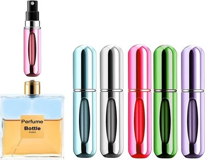 Portable Mini Perfume Atomizer Bottle, Refillable Spray, Scent Pump Case, Travel