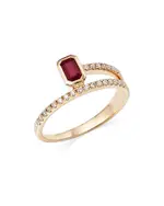 Bloomingdale's Fine Collection Ruby and Diamond Bypass Ring in 14K Yellow Gold