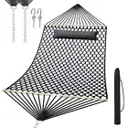 13FT Hammocks, Traditional Hand Woven Cotton Rope Hammock with Free Extension...
