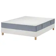 LYNGÖR divan bed, Valevåg firm/light blue white, Double