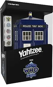 YAHTZEE: Doctor Who Tardis 60th Anniversary | Collectible Tardis Dice Cup | Dice Game Based on The Popular Science Fiction Television Show Doctor Who | Officially Licensed Doctor Who Merchandise