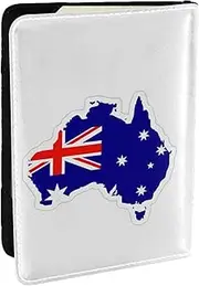 [JEJEA] Australian Flag Map Print Travel Organizer Credit Cards Case Passport BookPassport Holder Cover Wallet forTraveling,, Black, One Size