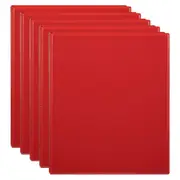 5x Marbig Clearview 4 D-Ring Insert Binder A4 File 25mm Document Organiser Red