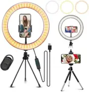 10"LED selfie ring,tripod stand,phone holder,remote control,3 mode,10 brightness