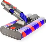 Motorized Dual Fluffy Floor Head Attachment Compatible with Dyson V7 V8 V10 V11 & V15 Vacuum Cleaners, Soft Roller Dual Roll Vacuum Accessory for Dyson