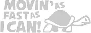 X AUTOHAUX Reflective Bumper Decal Silver Tone Square MOVIN'AS Fast AS I CAN Turtle Reflective Car Sticker Personalized Decoration Vehicle Body or Door or Window