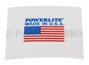 Powerlite "MADE IN USA" flag old school BMX bicycle decal BLUE and RED on WHITE