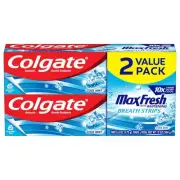 Colgate Max Fresh Toothpaste with Mini Breath Strips, Cool Mint, 2 Count