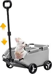 Practical Dog Stroller - Ensures Comfort with Lightweight, , Foldable All-Terrain Carriage | Carrier Stroller, Pet Stroller, 4 Wheels, Dog and Cat Pram for Small