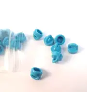 LEGO 1x1 Round Med Azure Blue Tile W/ Loop Handle Piece Jewelry # 77813 Dot X 20