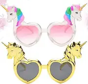 2pcs Unicorn Heart Party Sunglasses Unicorn Heart Shaped Party Glasses Unicorn Kids Party Supplies Perfect