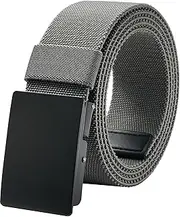 [LionVII] Elastic Men Belt, Stretch fabric Golf Belt with Metal Buckle Adjustable Trim to Fit 27-49" Waist