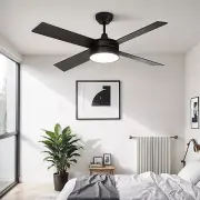 48" Modern Ceiling Fan w/ 3 Color Temperature Lights Remote Control Reversible
