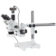 AmScope 3.5X-90X Trinocular LED Boom Stand Stereo Microscope + 1.3MP Camera